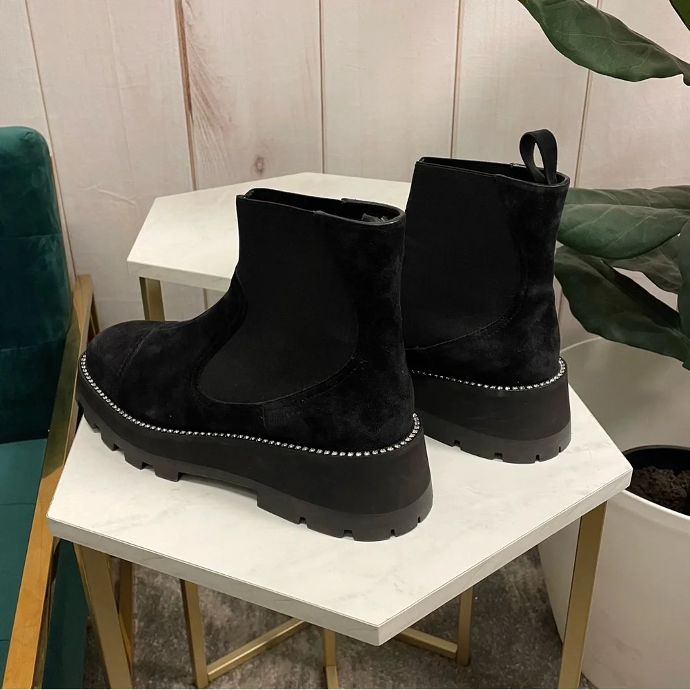 Jimmy Choo Clayton Crystal Embellished Suede Boots - Picture 3 of 10